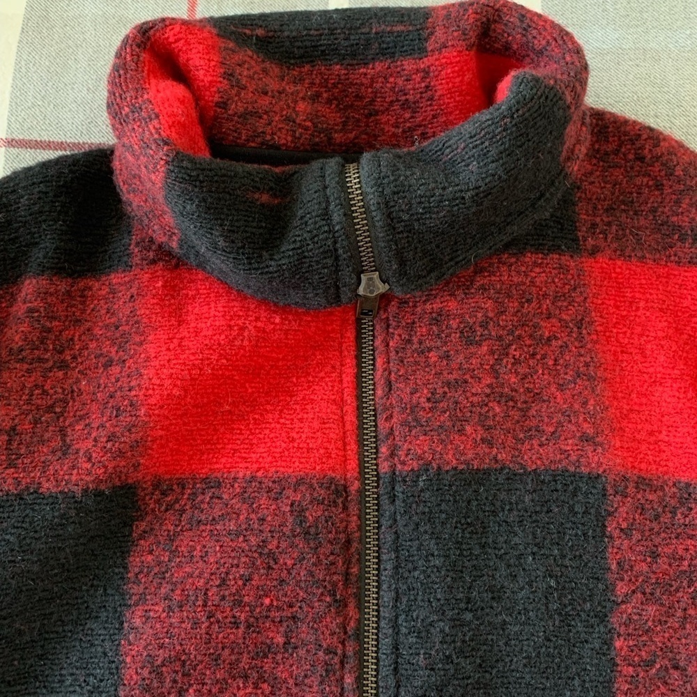 ROOTS RED/BLACK BUFFALO PLAID WOOL JACKET - Size Medium - Picture 2 of 5